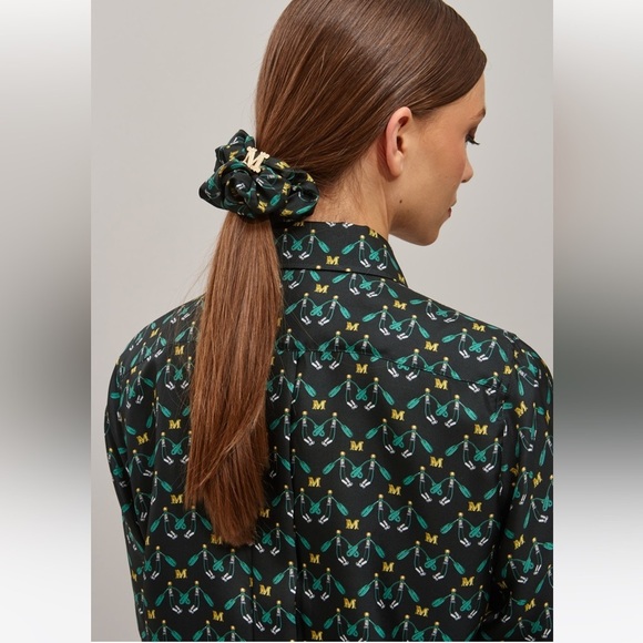 🌷New MAX MARA Accessories Label-cut Printed SILK Hair Elastic”Elasty'' Scrunch. - Picture 1 of 12